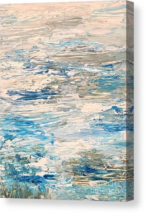 Water Canvas Print featuring the painting Shore Wave 2 by Deb Stroh-Larson