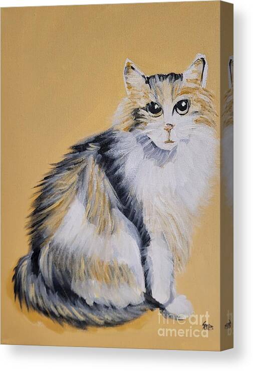 Show Cat Canvas Print featuring the painting Show Cat by Stacy C Bottoms