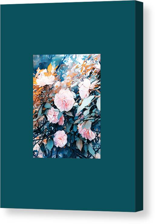 Soft Roses Canvas Print featuring the digital art Softly Speaks These Roses by Pamela Smale Williams