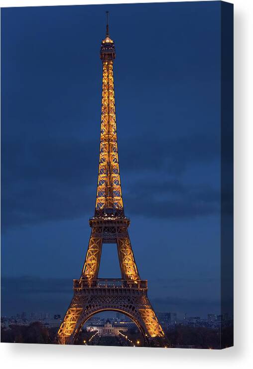 Eiffel Tower Paris Canvas Print featuring the photograph Sparkle On by Rebecca Herranen