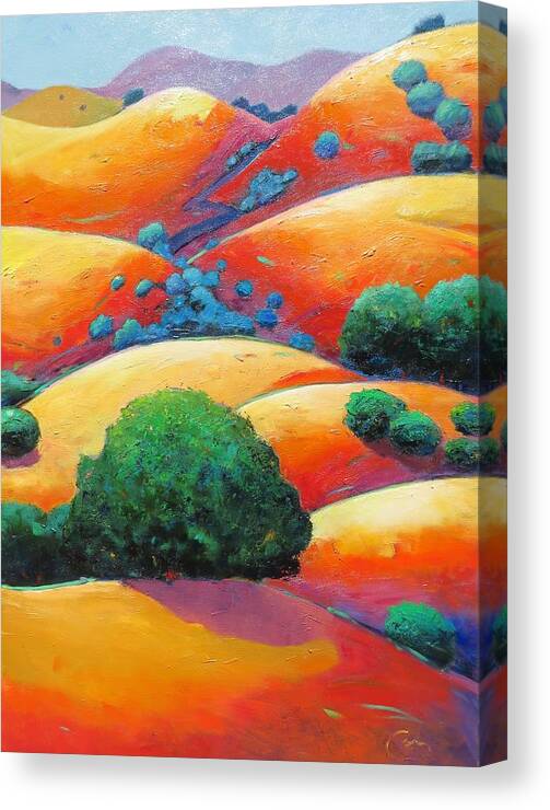 Bright Colors Canvas Print featuring the painting Splendid Uphill Revision by Gary Coleman
