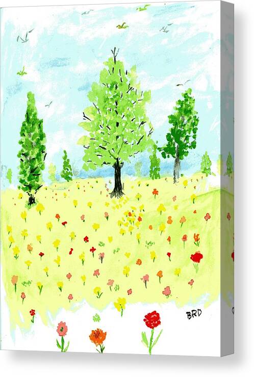 Spring Canvas Print featuring the painting Spring Day by Branwen Drew