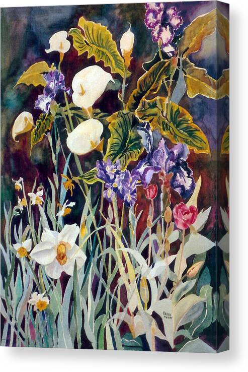 Daffodils Canvas Print featuring the painting Spring Time in Humboldt by Karen Merry