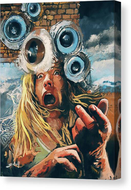 Monster Canvas Print featuring the painting State of Insanity by Sv Bell
