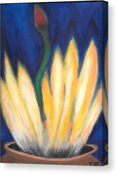 Fire Canvas Print featuring the painting STD by Esoteric Gardens KN
