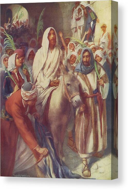 Stories About Jesus 1959 Canvas Print featuring the painting Palm Sunday by Harold Copping