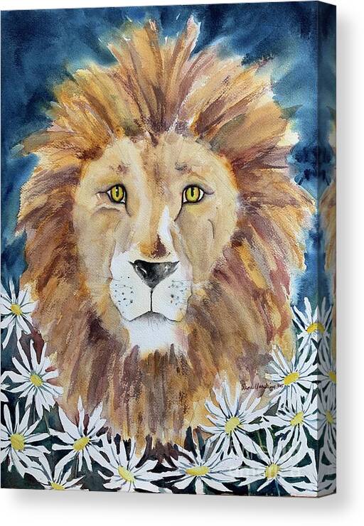 Lion Canvas Print featuring the painting Strength by Liana Yarckin