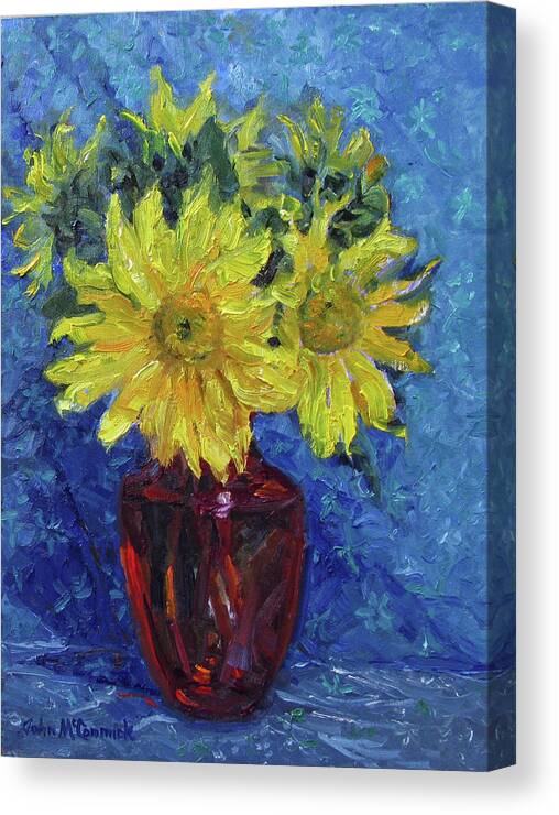 Flower Canvas Print featuring the painting Sun Flower by John McCormick