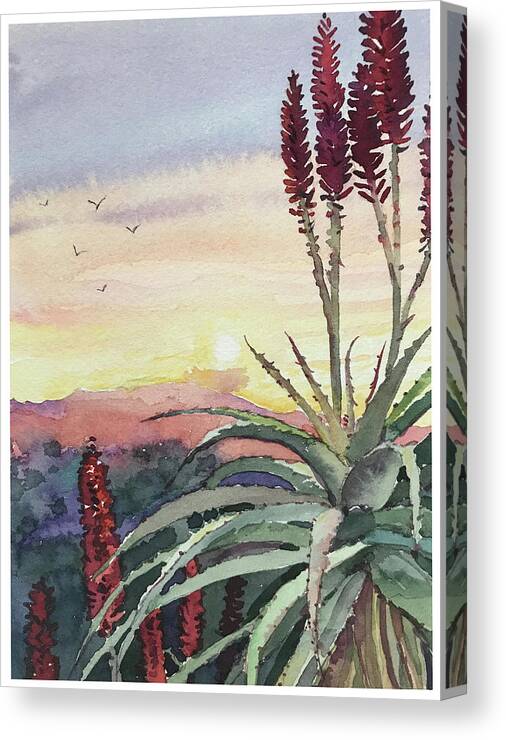 Topanga Canvas Print featuring the painting Sunset Topanga by Luisa Millicent
