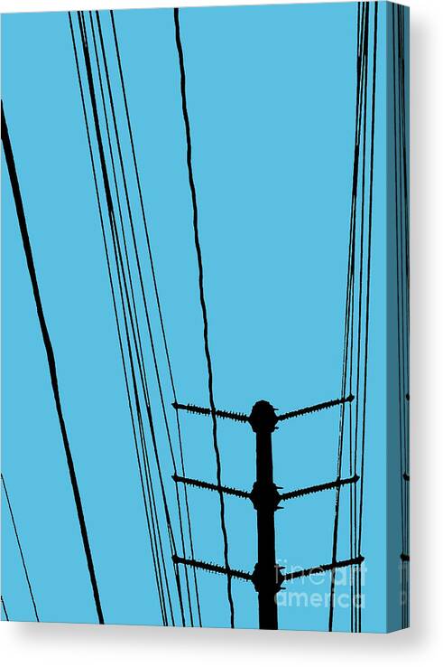 Abstract Canvas Print featuring the photograph Tele-lines-silhouette No.4 by Fei A