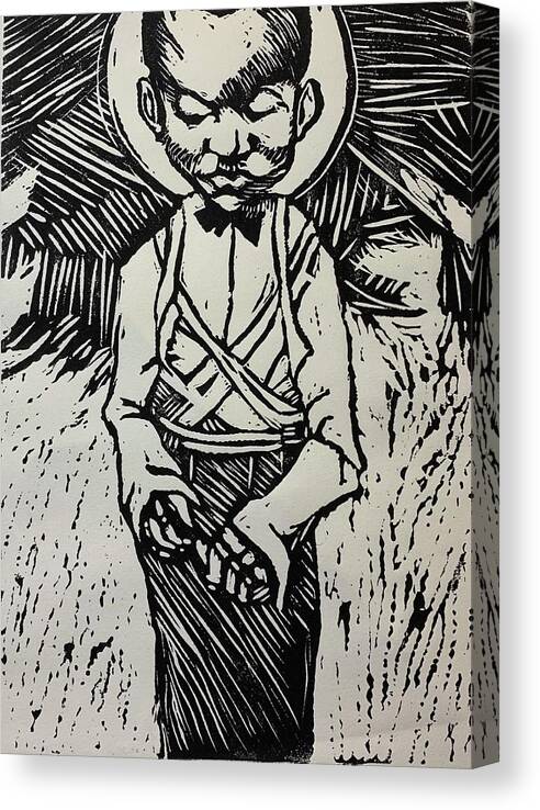  Canvas Print featuring the relief The Borrower by Try Cheatham