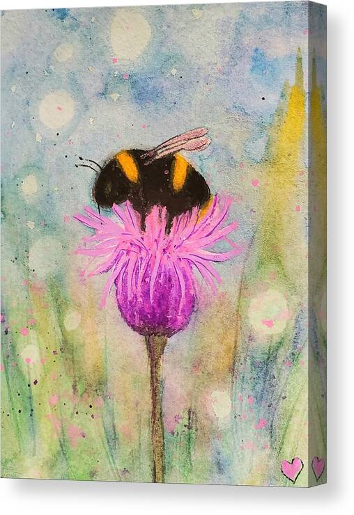 Painting Canvas Print featuring the painting The Bumble Bee by Deahn Benware