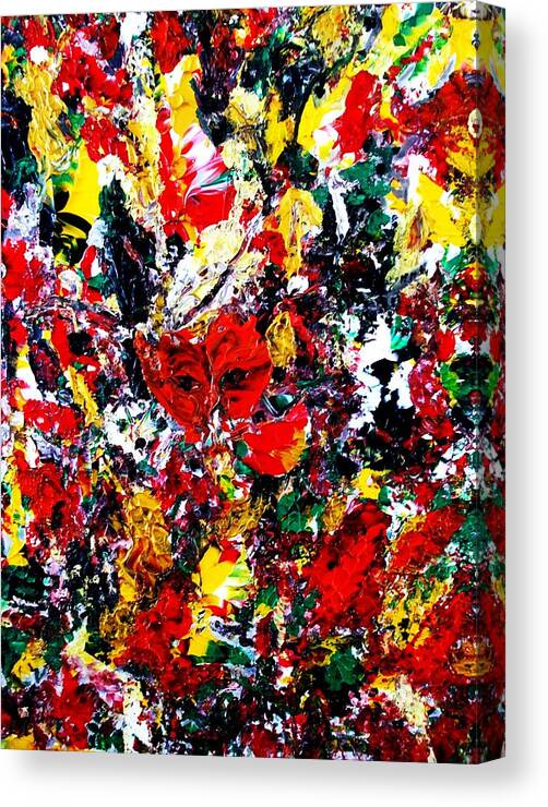 Abstract Conceptual Expressionism Nature Landscape Dance Love Poetry Nature Portrait Figurative Surr Canvas Print featuring the painting The Carnaval by Carmen Doreal