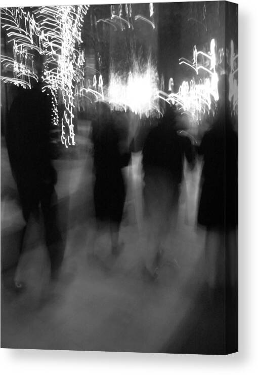 Black & White Canvas Print featuring the photograph The Walk by Heather E Harman