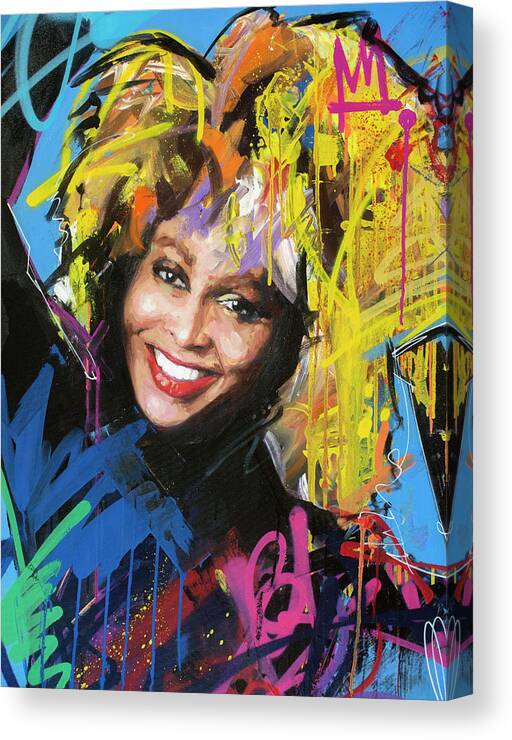 Tina Turner Canvas Print featuring the painting Tina Turner by Richard Day