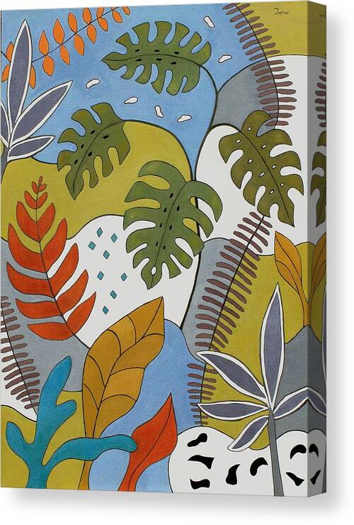 Tropical Canvas Print featuring the painting Tropicana by Trish Toro