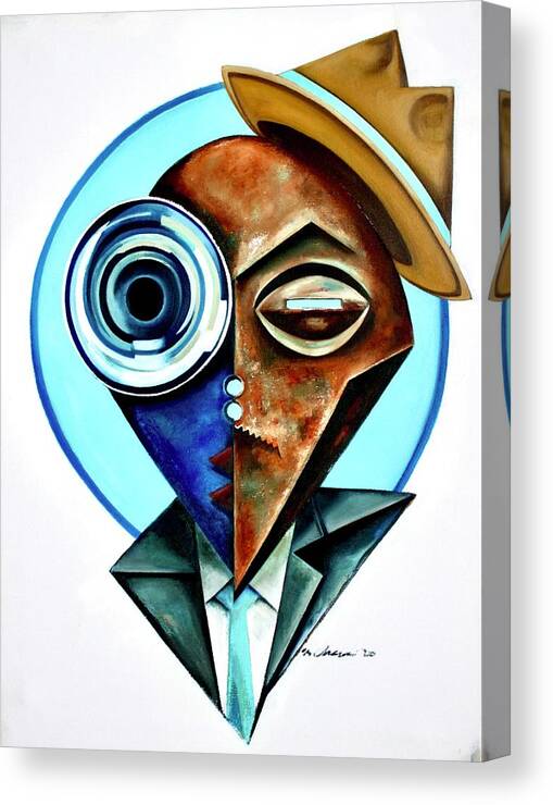 Jazz Canvas Print featuring the painting Trumpet Modern Roayle by Martel Chapman