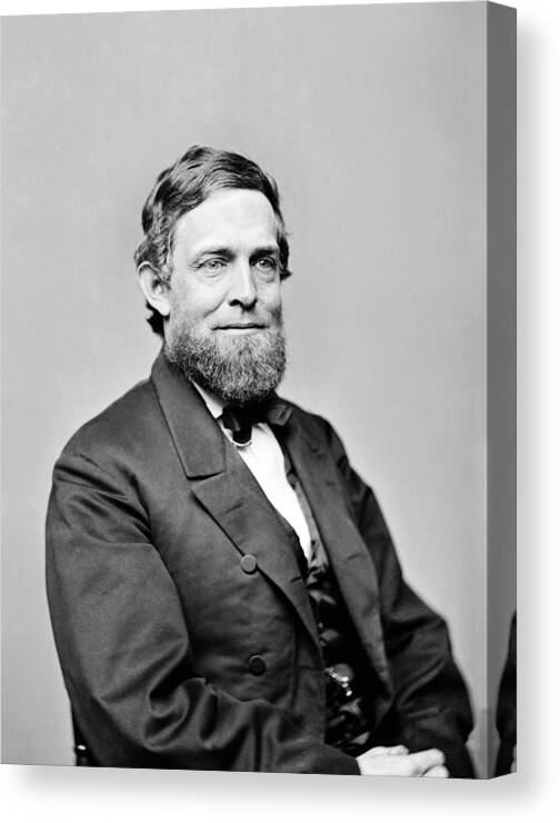 Vice President Colfax Canvas Print featuring the photograph Vice President Schuyler Colfax Portrait - Circa 1860 by War Is Hell Store