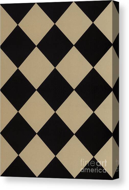 Checkered Canvas Print featuring the painting Vintage Checkered Textile Pattern by English School