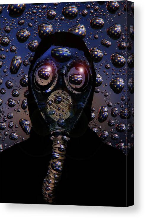 Mask Canvas Print featuring the digital art Viral America by Jim Painter