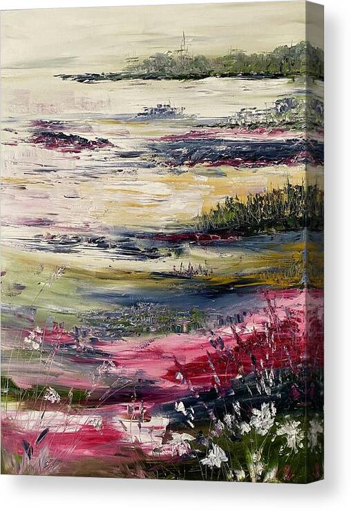 Landscape Canvas Print featuring the painting Whispers of Cushing Maine by Kellie Chasse