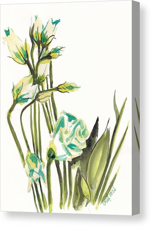 Flower Canvas Print featuring the painting White Flowers by George Cret