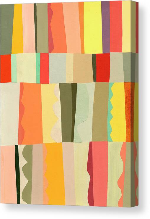 Abstract Art Canvas Print featuring the painting Wiggle Room #1 by Jane Davies