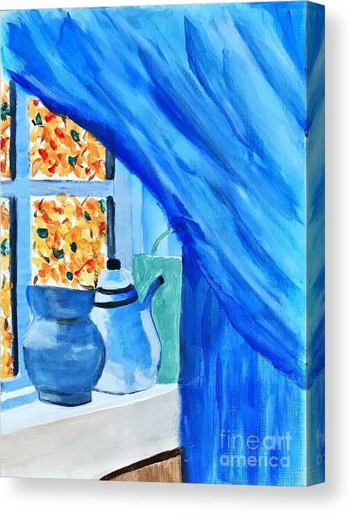 Original Art Work Canvas Print featuring the painting Windows #1 by Theresa Honeycheck