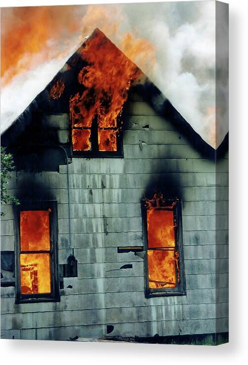 Windows Aflame Canvas Print featuring the photograph Windows Aflame by Jennifer Robin