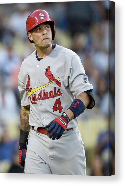 St. Louis Cardinals Canvas Print featuring the photograph Yadier Molina by Harry How
