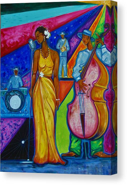 Music Art Canvas Print featuring the painting You To Much by Emery Franklin
