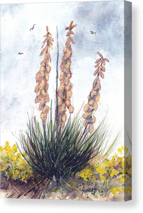 Cactus Canvas Print featuring the painting Yucca by Sam Sidders