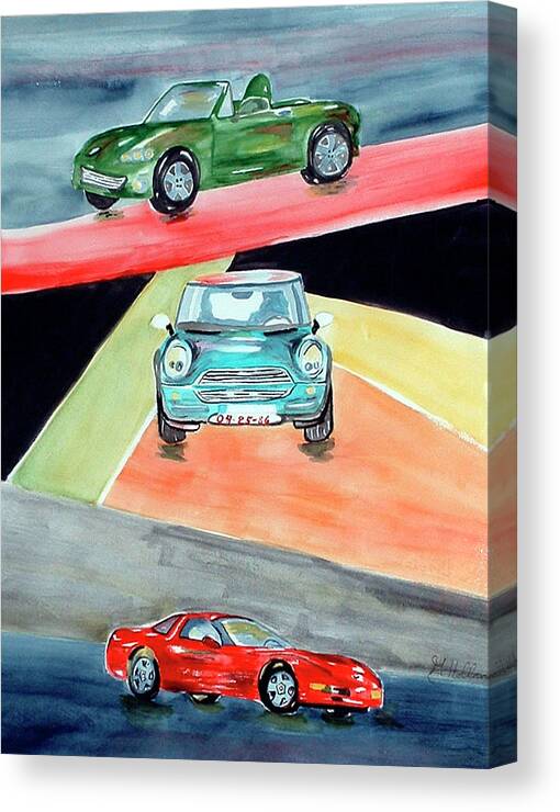Sport Canvas Print featuring the painting Zoom Zoom by Genevieve Holland