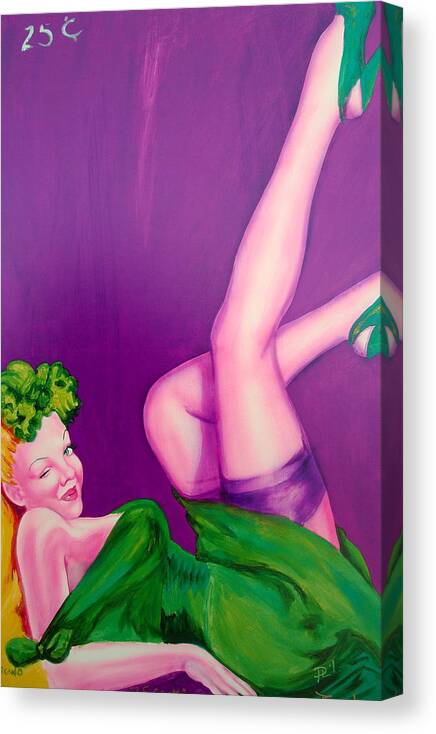 Pinup Art Canvas Print featuring the painting 25 by Holly Picano