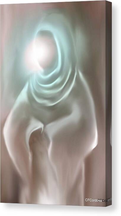 Spiritual Canvas Print featuring the digital art We Are Not Alone by Carmen Cordova
