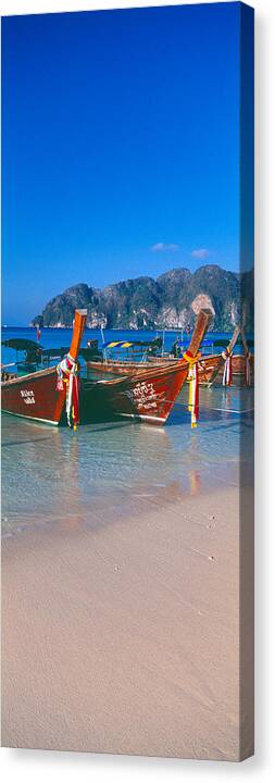Photography Canvas Print featuring the photograph Fishing Boats In The Sea, Phi Phi #2 by Panoramic Images
