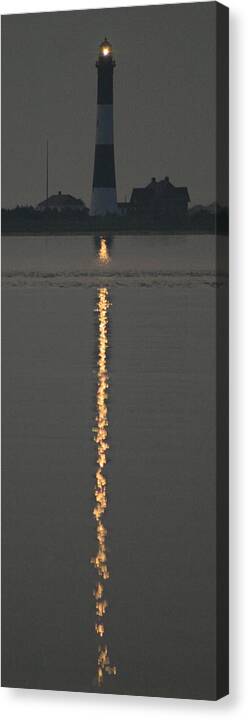 Fire Island Light Canvas Print featuring the photograph Fire Island Light Flash #1 by Christopher J Kirby