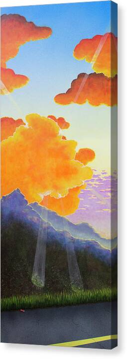 Sunset Canvas Print featuring the painting Drive By by Jack Malloch