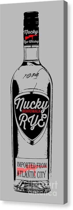 Nucky Canvas Print featuring the digital art Nucky Thompson Boardwalk Rye Whiskey Tee by Edward Fielding