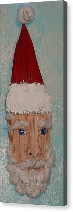 Palm Frond Canvas Print featuring the mixed media Santa Frons by Ellen Burns