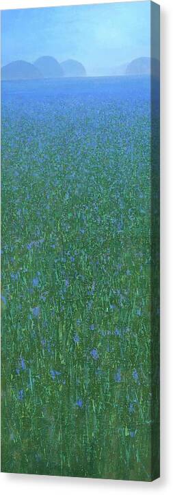 Landscape Canvas Print featuring the painting Blue Meadow 2 by Steve Mitchell