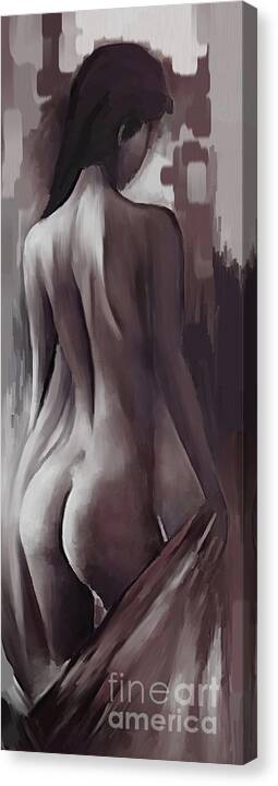 Nude Canvas Print featuring the painting Nude Woman 12ol by Gull G
