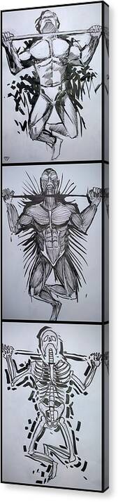  Canvas Print featuring the drawing Pull Up Your Health by John Gholson