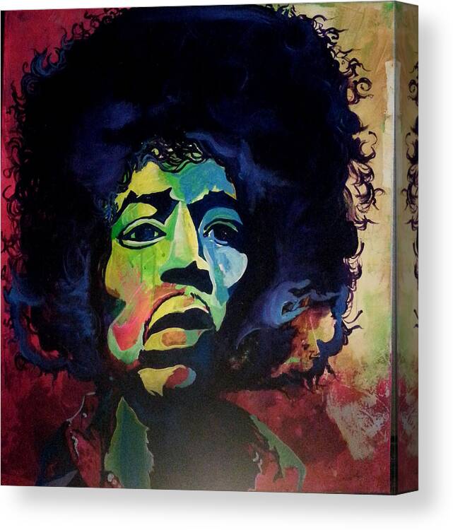  Canvas Print featuring the painting Jimi by Femme Blaicasso
