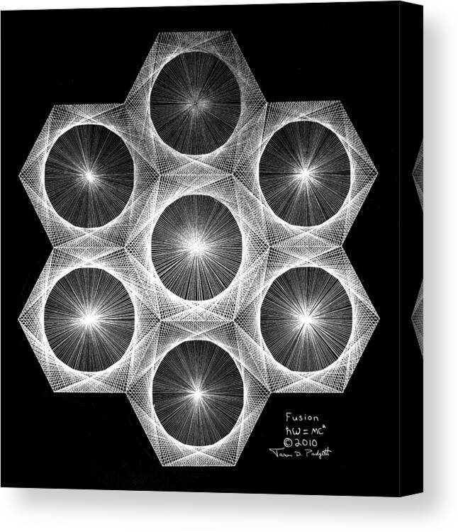 Fractal Canvas Print featuring the drawing Nuclear Fusion #2 by Jason Padgett