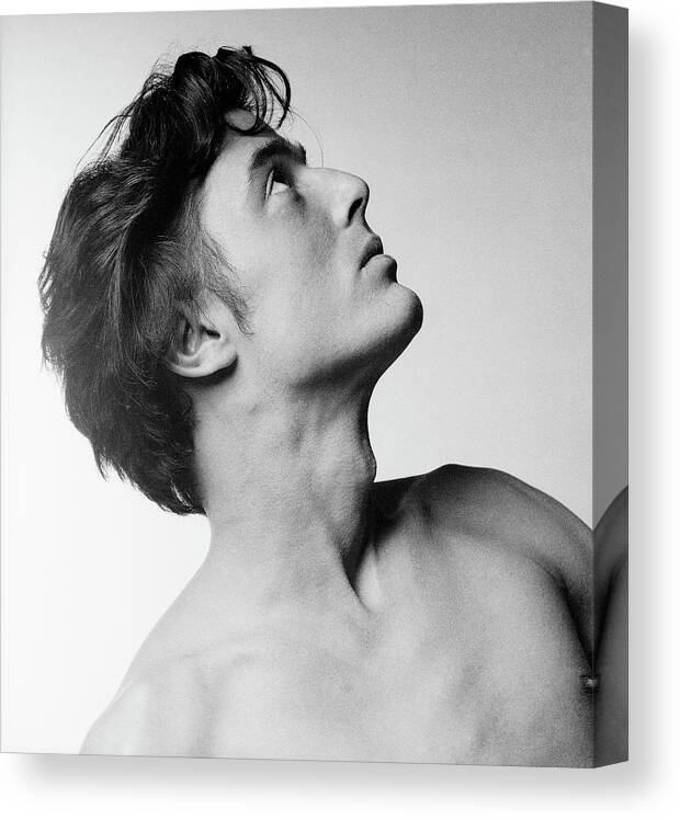 Studio Shot Canvas Print featuring the photograph Shirtless Young Man #1 by Horst P. Horst