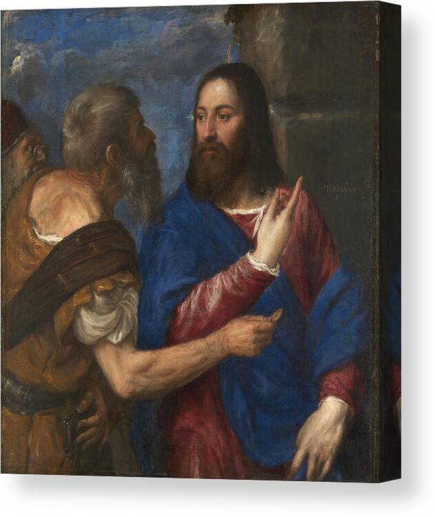 Titian Canvas Print featuring the painting The Tribute Money #10 by Titian
