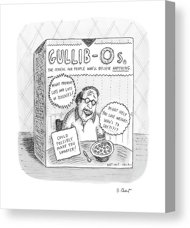 Advertisement Canvas Print featuring the drawing New Yorker August 27th, 2007 by Roz Chast