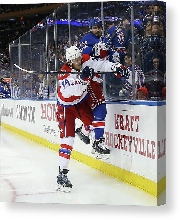 Playoffs Canvas Print featuring the photograph Washington Capitals V New York Rangers #7 by Bruce Bennett