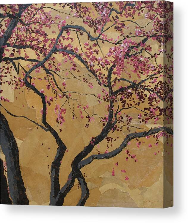 Tree Canvas Print featuring the painting Blooming Prairie Fire by Leah Tomaino